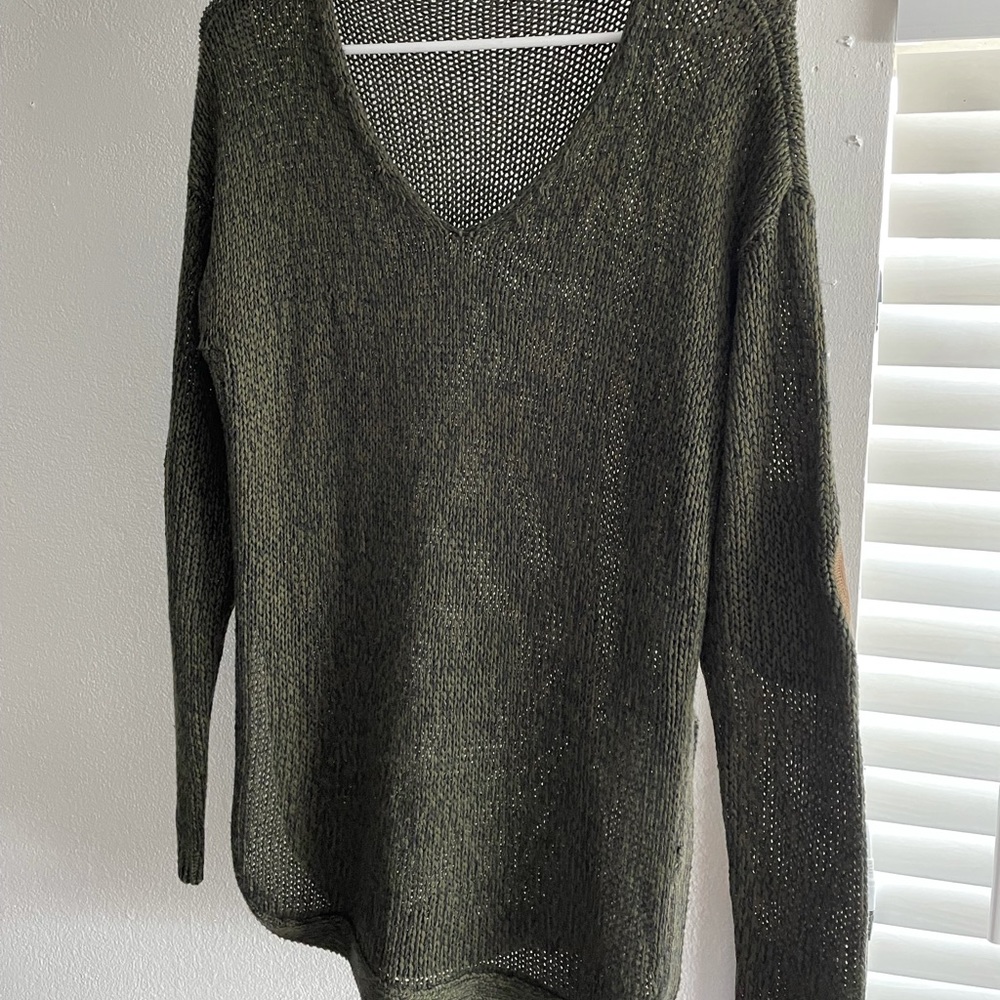 Olive elbow patch sweater - Picture 4 of 5
